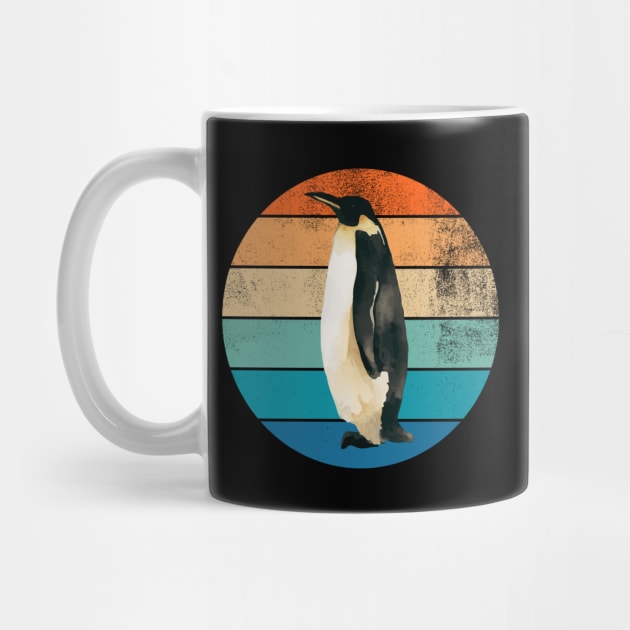 Vintage Sunset Penguin by Illustradise